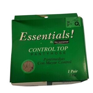 No Nonsense Control Top Pantyhose Tan Sheer Toe Queen 3 One Pair NWT
